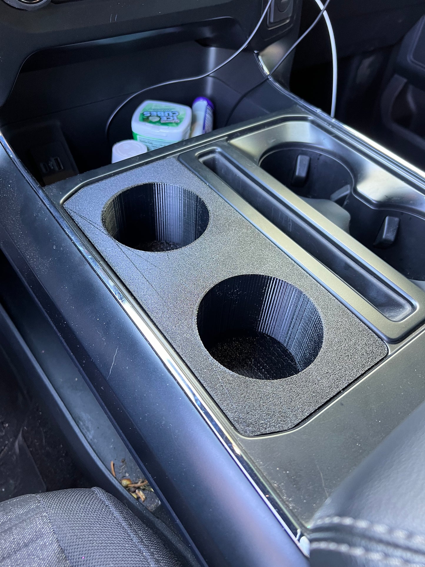 Custom Double Cup Holder Insert for 2021-2025 Ford F-150 Center Console